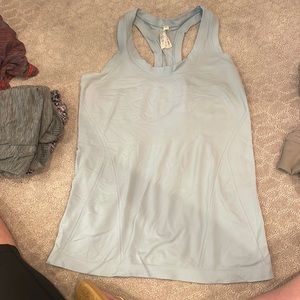 Momentum tank from Athleta, iced blue color, M